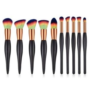 10 piece makeup brush set!!